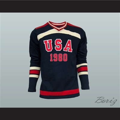 1980 Miracle On Ice USA Mike Eruzione Hockey Jersey