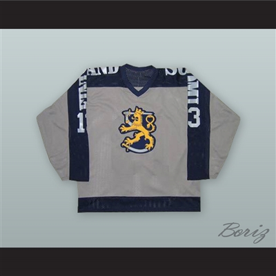 1980 Ismo Villa 13 Finland Soumi National Team Gray Hockey Jersey