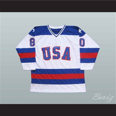 1980 USA Miracle On Ice Tribute Hockey Jersey