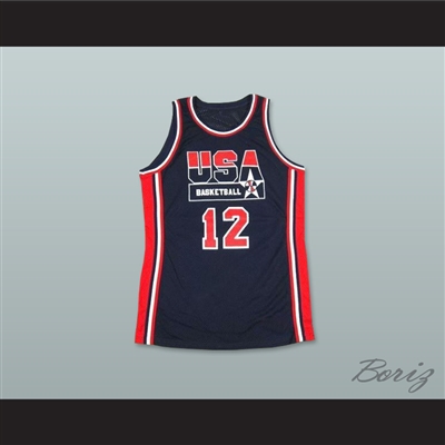 1992 John Stockton 12 USA Team Away Basketball Jersey