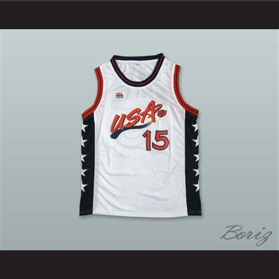 1996 Hakeem Olajuwon 15 USA Team Home Basketball Jersey