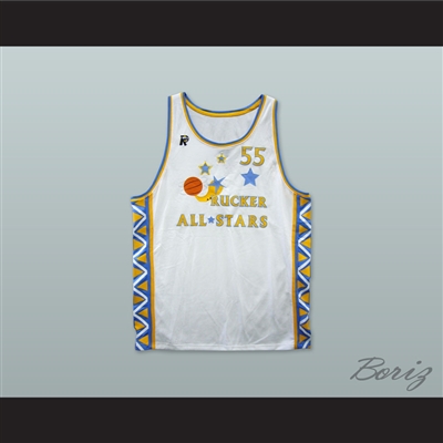 1996 Style Rucker All Stars 55 White Basketball Jersey