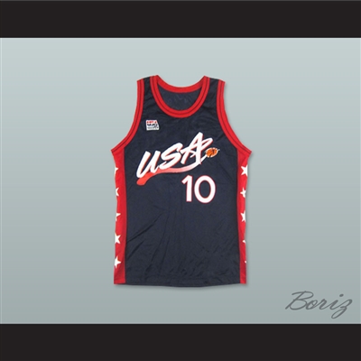1996 Reggie Miller 10 USA Team Away Basketball Jersey