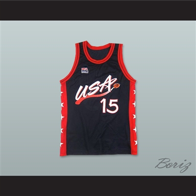 1996 Hakeem Olajuwon 15 USA Team Away Basketball Jersey