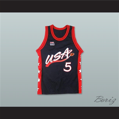 1996 Grant Hill 5 USA Team Away Basketball Jersey