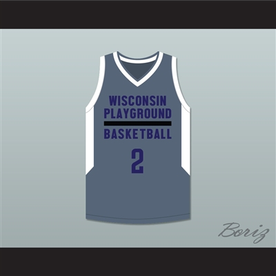 Player 2 Wisconsin Playground Basketball Dark Gray Basketball Jersey