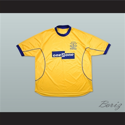 2000-2001 Everton Liverpool FC Yellow Soccer Jersey