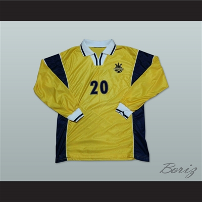 2002-2003 Style Ukraine National Team Home Yellow Long Sleeve Soccer Jersey