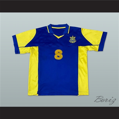 2004-2005 Style Ruslan Rotan 8 Ukraine National Team Away Blue Soccer Jersey