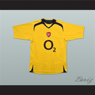 2005-2006 Arsenal London FC Yellow Soccer Jersey