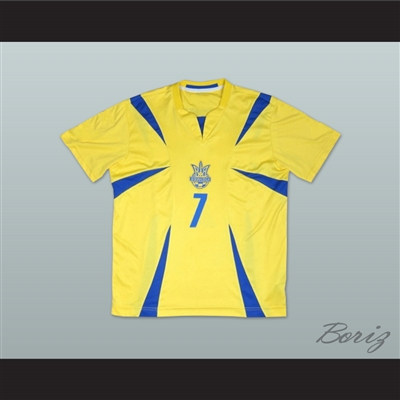 2006-2008 Style Andriy Shevchenko 7 Ukraine National Team Home Yellow Soccer Jersey