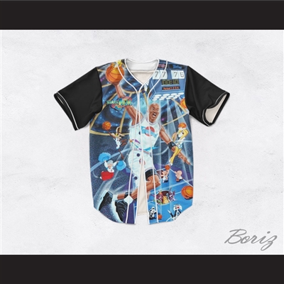 Michael Jordan 23 Space Jam Montage Graphics Baseball Jersey