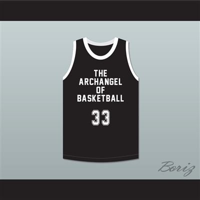 Kareem Abdul-Jabbar 33 The Archangel of Basketball Black Basketball Jersey Slam Dunk Ernest