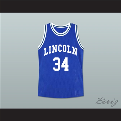 Ray Allen Jesus Shuttlesworth 34 Blue Lincoln High School Basketball Jersey He Got Game