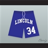 Jesus Shuttlesworth 34 Lincoln High School Blue Basketball Shorts