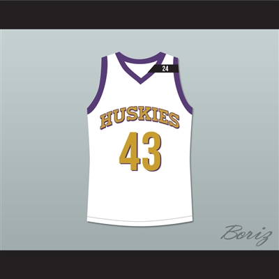 Marlon Wayans Kenny Tyler 43 Huskies Basketball Jersey The 6th Man White Tribute