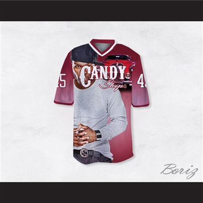 50 Cent 45 Candy Shop Luxury Car Pink Football Jersey