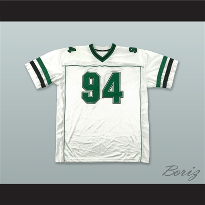 94 White Green and Black Football Jersey