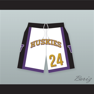 Antoine Tyler 24 Huskies White Basketball Shorts