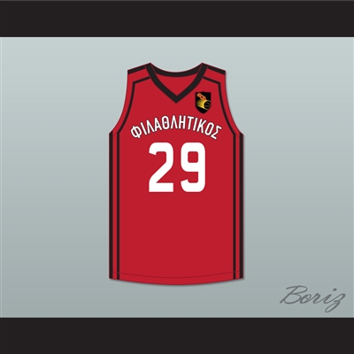 Alex Antetokounmpo 29 Filathlitikos A.O Zografou B.C. Red Basketball Jersey