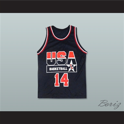 Alonzo Mourning 14 USA Team Away Basketball Jersey