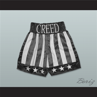 Adonis Johnson Black and White Flag Boxing Shorts Creed II