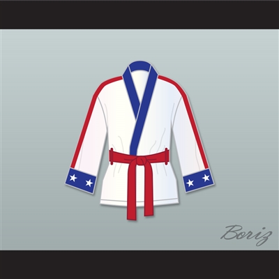 Adonis 'Creed' Johnson White Satin Half Boxing Robe Creed II