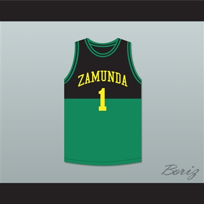 Prince Akeem Joffer 1 Zamunda Black/Green Basketball Jersey