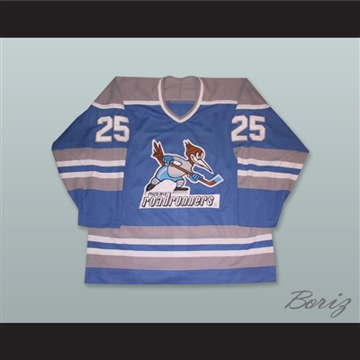 Aki Berg 25 Edmonton Roadrunners Light Blue Hockey Jersey