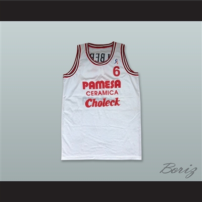 Albert 6 Pamesa Valencia White Basketball Jersey