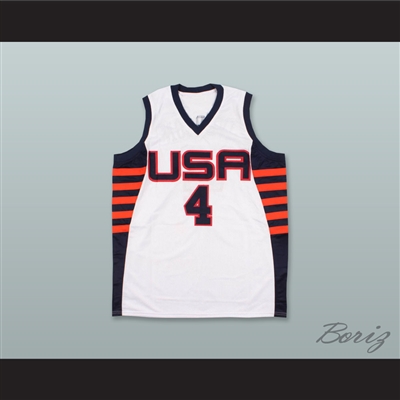 Allen Iverson 4 USA White Basketball Jersey