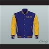 Alpha Epsilon Pi Fraternity Royal Blue Wool and Yellow Gold Lab Leather Varsity Letterman Jacket