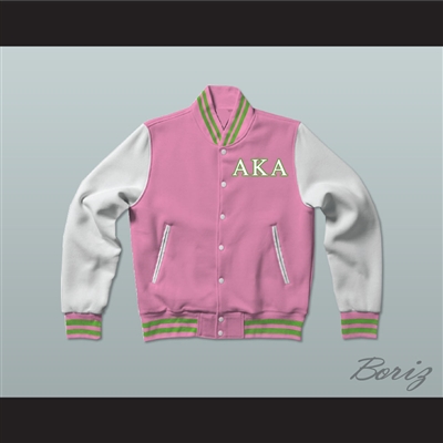 Alpha Kappa Alpha Sorority Varsity Letterman Jacket-Style Sweatshirt