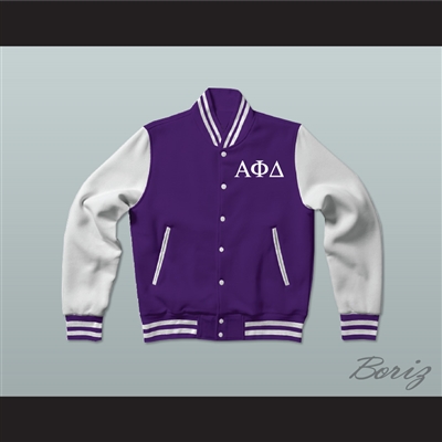 Alpha Phi Delta Fraternity Varsity Letterman Jacket-Style Sweatshirt