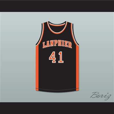 Andre Iguodala 41 Lanphier High School Lions Black Basketball Jersey 3