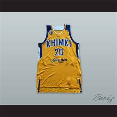 Andrey Zubkov 20 BC Khimki Moscow Russia Yellow Basketball Jersey