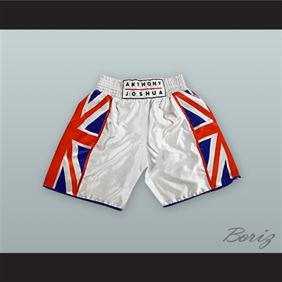 Anthony Joshua British Flag White Boxing Shorts