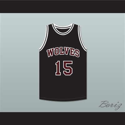 Anthony Keller 15 Wolves High School Black Basketball Jersey