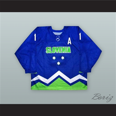 Anze Kopitar 11 Slovenia National Team Blue Hockey Jersey