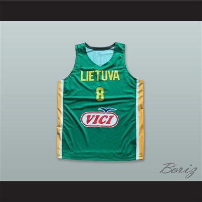 Arnoldas Kulboka 8 Lietuva Lithuania Green Basketball Jersey