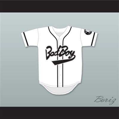 Biggie Smalls 10 Bad Boy White Baseball Jersey Includes Patch