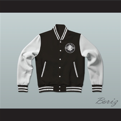 Bad Boy Entertainment Black Varsity Letterman Jacket-Style Sweatshirt