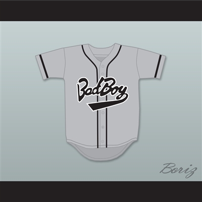 Biggie Smalls 10 Bad Boy Gray Baseball Jersey