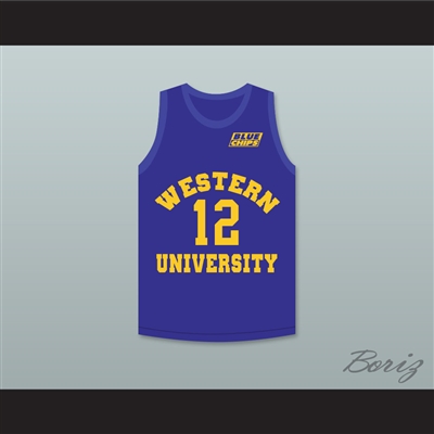 Action Bronson 12 Western University Blue Basketball Jersey with Blue Chips Patch