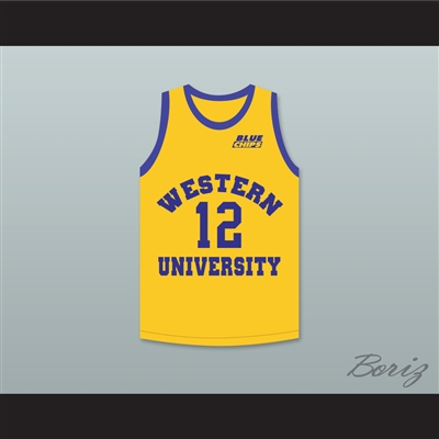 Action Bronson 12 Western University Yellow Basketball Jersey with Blue Chips Patch