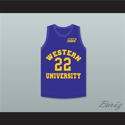 Anfernee Hardaway Butch McRae 22 Western University Blue Basketball Jersey with Blue Chips Patch