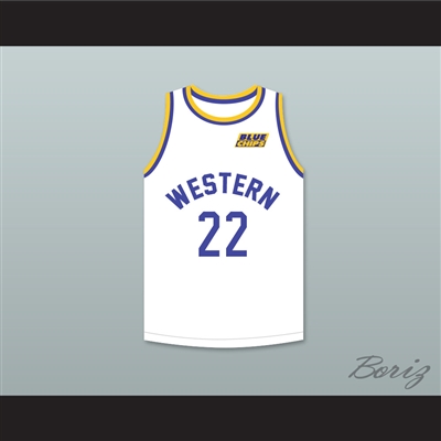 Anfernee Hardaway Butch McRae 22 Western University White Basketball Jersey with Blue Chips Patch