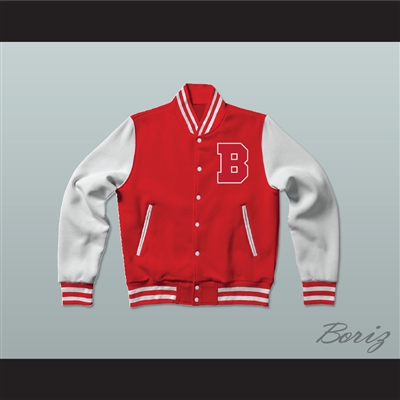 Justin Bieber Believe Red Varsity Letterman Jacket-Style Sweatshirt