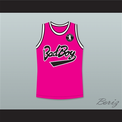 Notorious B.I.G. Biggie Smalls 72 Bad Boy Pink Basketball Jersey with Patch