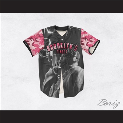 Biggie Smalls 21 Pink Camouflage Brooklyn's Finest Baseball Jersey